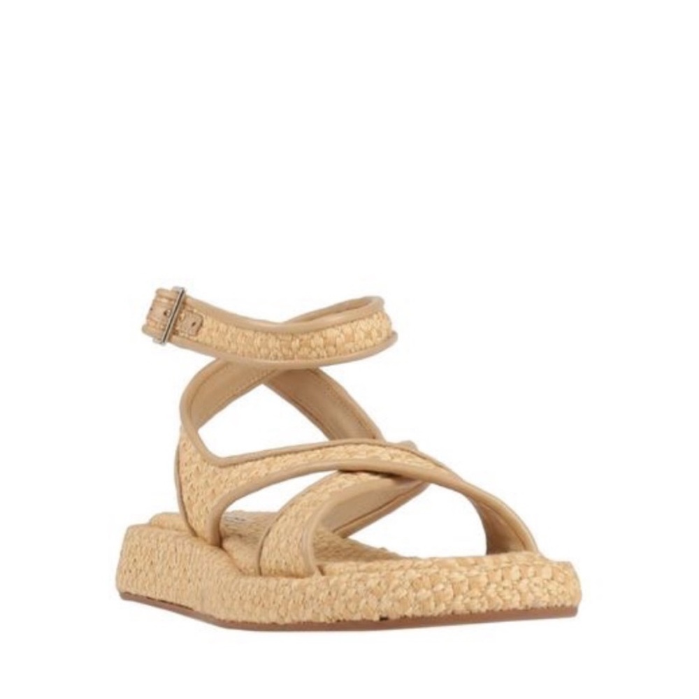 GIA BORGHINI x RHW Raffia Sandal in Natural Raffia 39